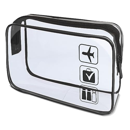 White Ze Klare Toilettentasche, Reise-Makeup-Kosmetiktasche für Frauen Männer, PVC-Toilettenartikel-Kosmetiktasche von White Ze