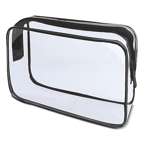 White Ze Klare Toilettentasche, Reise-Makeup-Kosmetiktasche für Frauen Männer, PVC-Toilettenartikel-Kosmetiktasche von White Ze