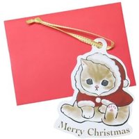 mofusand Mini Christmas Card (Coat) 65 x 90mm von White & Peach