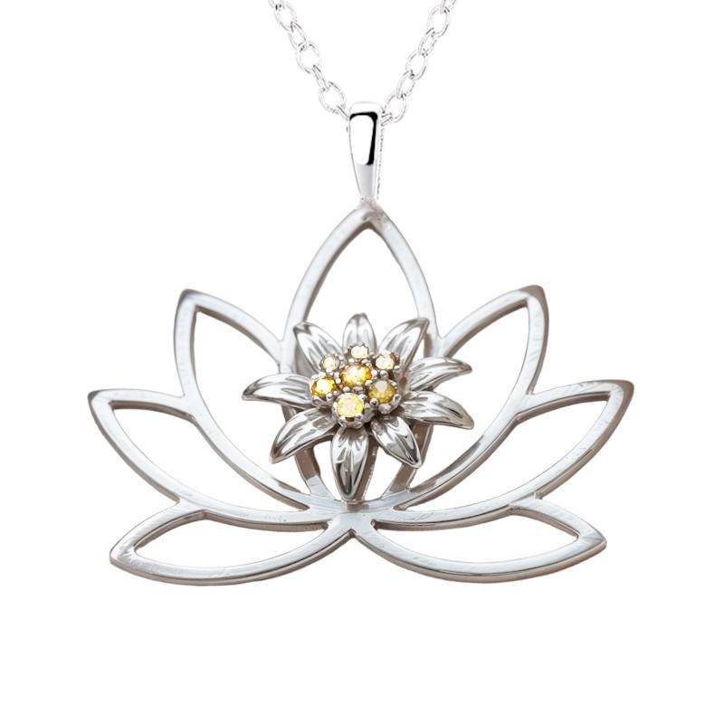 Edelweiß Der Weiße Lotus Anhänger in 925 Silber Edelweiß Der Weiße Lotus Anhänger in 925 Silber von WhiteAlpina