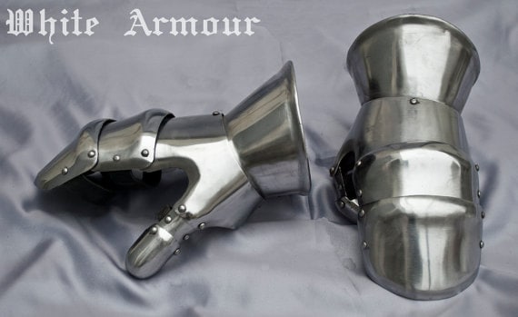 Panzerfäustlinge Panzerhandschuhe Sca Larp Stahl Mittelalter Fantasy Schutz Ritter Fäustlinge Rüstung von WhiteArmourShop
