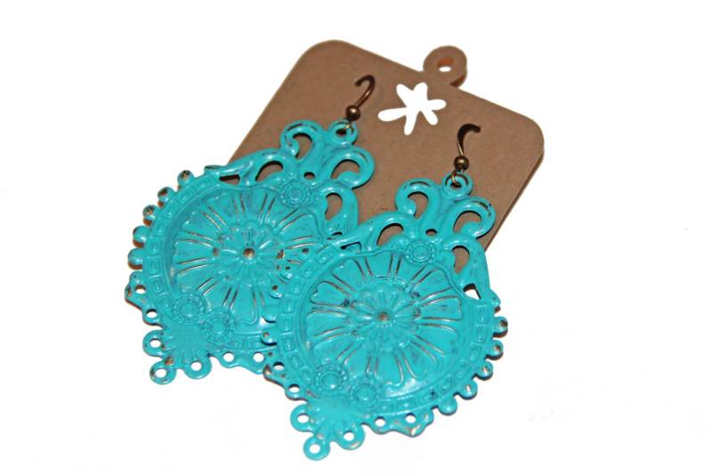 Leichter Metallohrring, Antike Bronzeohrring, Boho, Boho Ohrringe, Passen Sie An, Indem Ihre Eigene Farbe Auswählen von WhiteBlossom13