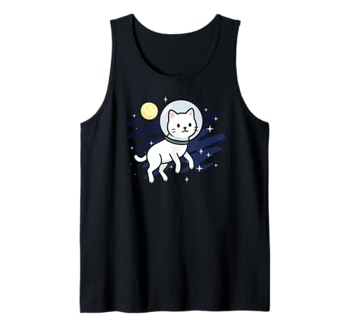 Weiße Katze, Astronaut, Mond, Tierliebhaber, Mutter, Vater, Kinder Tank Top Weiße Katze, Astronaut, Mond, Tierliebhaber, Mutter, Vater, Kinder Tank Top von WhiteCatAxis1