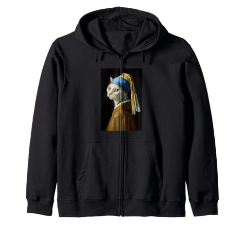 Weiße Katze Mädchen Perlenohrmalerei Kunst Mama Papa Kinder Kapuzenjacke Weiße Katze Mädchen Perlenohrmalerei Kunst Mama Papa Kinder Kapuzenjacke von WhiteCatAxis1