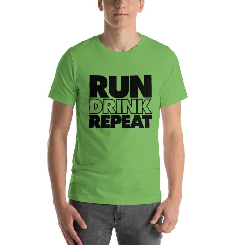 Lauf-Getränk-Repeat - Bella + Leinwand Unisex Kurzarm T-Shirt Lauf-Getränk-Repeat - Bella + Leinwand Unisex Kurzarm T-Shirt von WhiteDogOutfitters