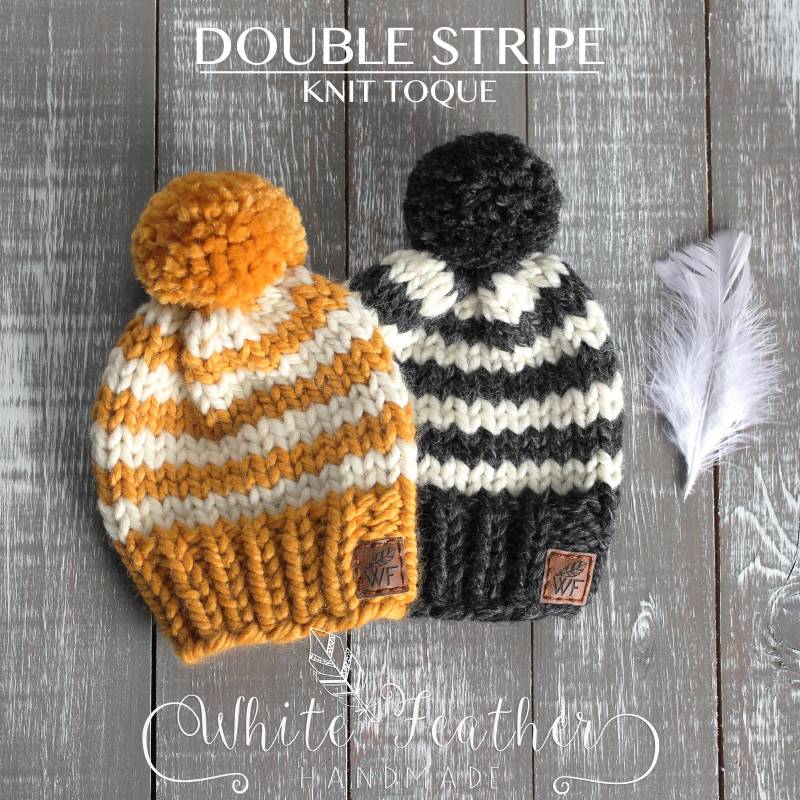 Baby Und Kinder Gestreiftes Strick Mütze von WhiteFeatherKnits