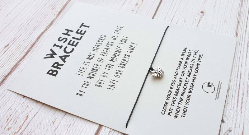 Biene Wunsch Armband Freundschaft Charm Schmuck von WhiteHandDesigns