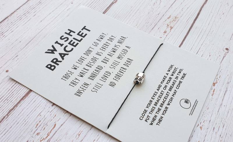 Eulen Wunsch Armband Verstellbare Schnur, Ferngeschenk von WhiteHandDesigns