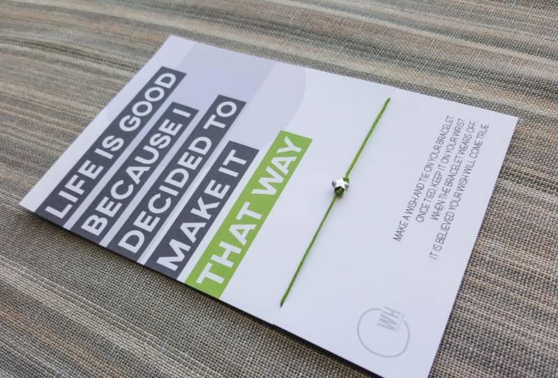 Good Life Wish Armband Verstellbares Schnur-Charm-Armband Good Life Wish Armband Verstellbares Schnur-Charm-Armband von WhiteHandDesigns