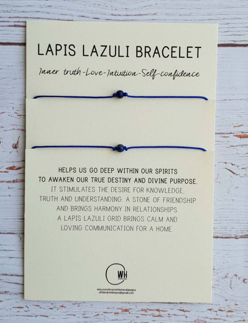 Lapis Lazuli Armband - Paar Perlen Rock Edelstein Geschenk Für Sie Ihn Lapis Lazuli Armband - Paar Perlen Rock Edelstein Geschenk Für Sie Ihn von WhiteHandDesigns