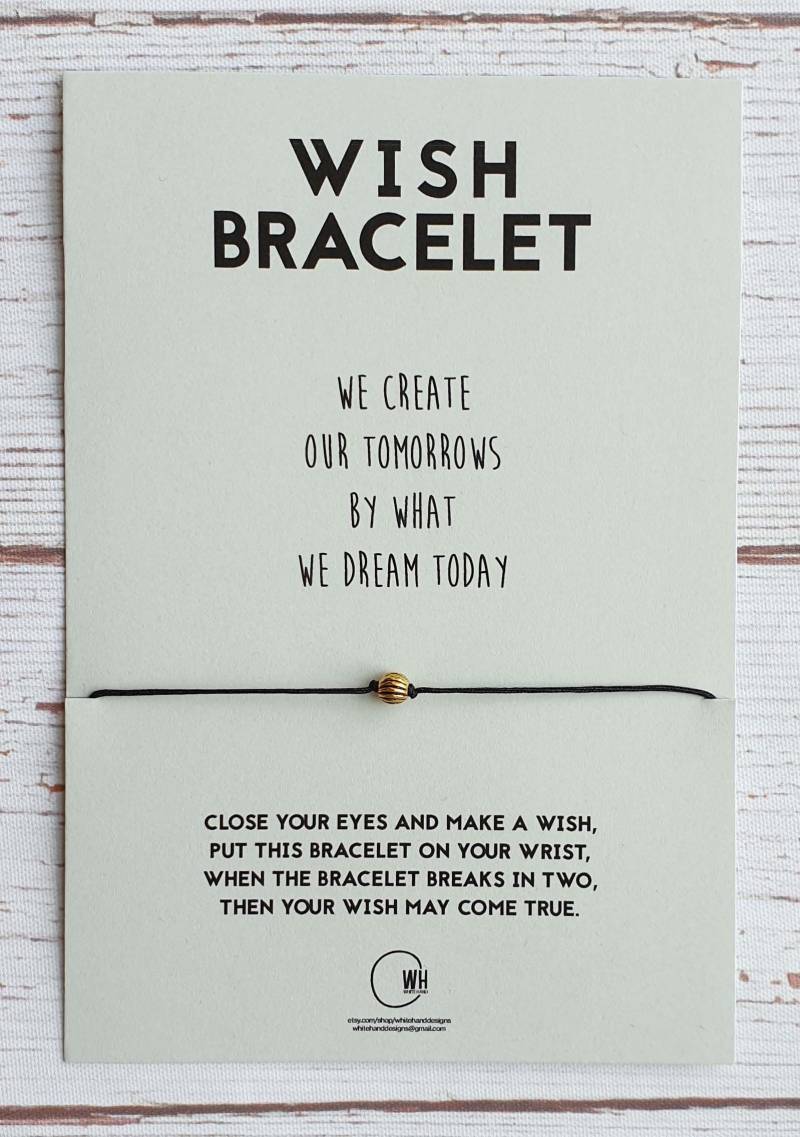 Wunsch Armband Verstellbares Kordel Armband Mit Perle von WhiteHandDesigns