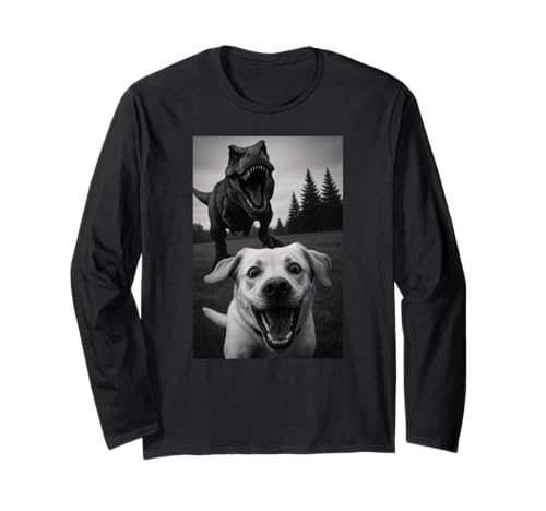 Lustiger weißer Labrador Hund Dinosaurier Trex Selfie Mama Papa Kinder Langarmshirt Lustiger weißer Labrador Hund Dinosaurier Trex Selfie Mama Papa Kinder Langarmshirt von WhiteLabradorAxis1