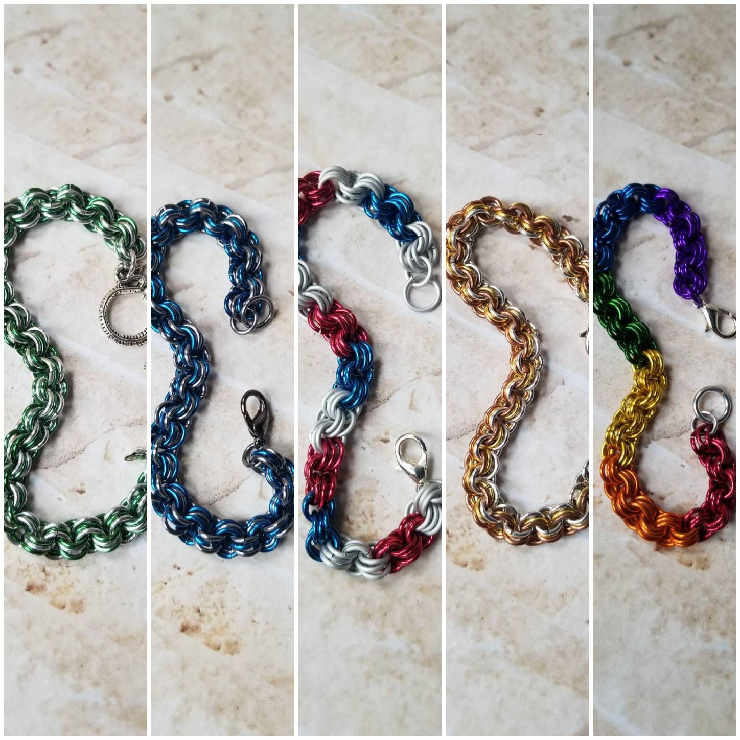 Chainmaille Armband, 3 in Weave, Schmuck, Armband Aus Eloxiertem Aluminium, Schönes Geschenk von WhitePeachCottage