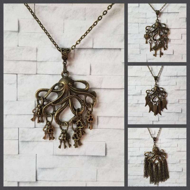 steampunk Halskette, Cthulu Anhänger, Oktopus Schmuck, Schmuck steampunk Halskette, Cthulu Anhänger, Oktopus Schmuck, Schmuck von WhitePeachCottage