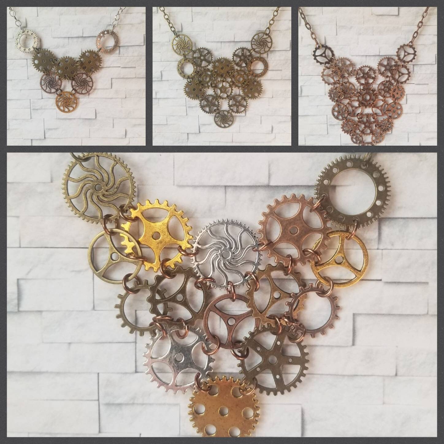 steampunk Zahnrad Halskette, Cosplay Schmuck, Handgemachter Unikat Visier, Industrie Einzigartiges Geschenk von WhitePeachCottage