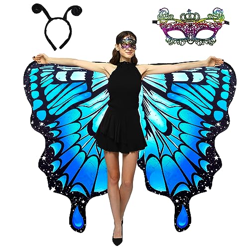 Doppelseitiger Druck Schmetterling Kostüm für Frauen, Halloween-Kostüme Erwachsene Schmetterlingsflügel für Frauen, #008, Übergröße von WhiteUniQoon