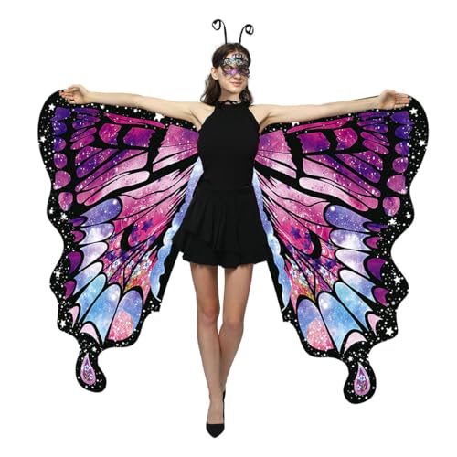 WhiteUniQoon Doppelseitiger Druck Schmetterling Kostüm für Frauen, Halloween-Kostüme Erwachsene Schmetterlingsflügel für Frauen, #009, Übergröße WhiteUniQoon Doppelseitiger Druck Schmetterling Kostüm für Frauen, Halloween-Kostüme Erwachsene Schmetterlingsflügel für Frauen, #009, Übergröße von WhiteUniQoon