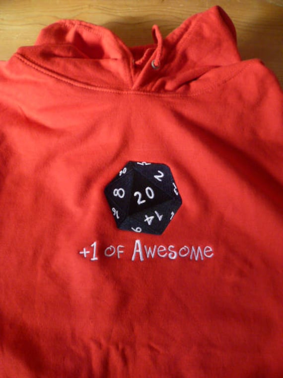 D20 Hoodie, +1 Of Awesome, Dnd Gamer Pullover von WhiteWizardPurpleElf