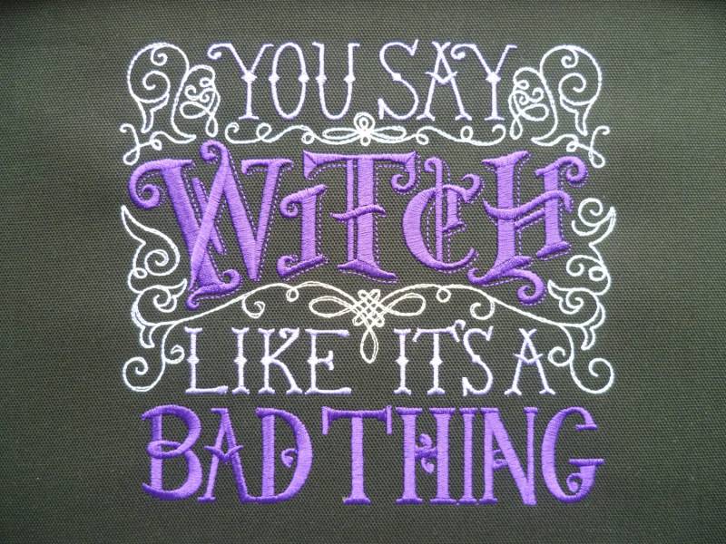 Witch Hoodie, "You Say Like It Es A Bad Thing" Bestickter Spruch, Pagan 5xl von WhiteWizardPurpleElf
