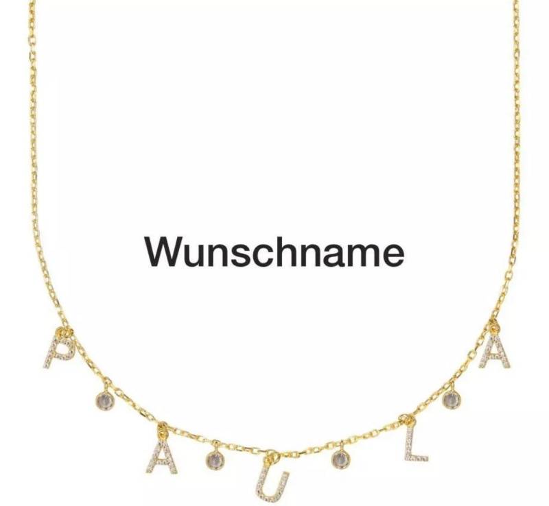 Buchstaben Kette Namenskette Silber 925 Individuell Mit Zirkonia Steinen Chain Vergoldet/Rose/Silber Buchstaben Kette Namenskette Silber 925 Individuell Mit Zirkonia Steinen Chain Vergoldet/Rose/Silber von WhitewaySchmuck
