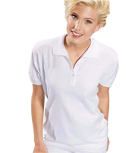 Whitewear Damen Strickpolo Lisa Polo-Shirt 100% Baumwolle Workware weiß Gr. L von Whitewear