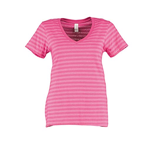 Whitewear V-Shirt Tomke Kurzarm T-Shirt Basic Shirt blau pink Weiss gestreift Gr. XXL pink/hellpink von Whitewear