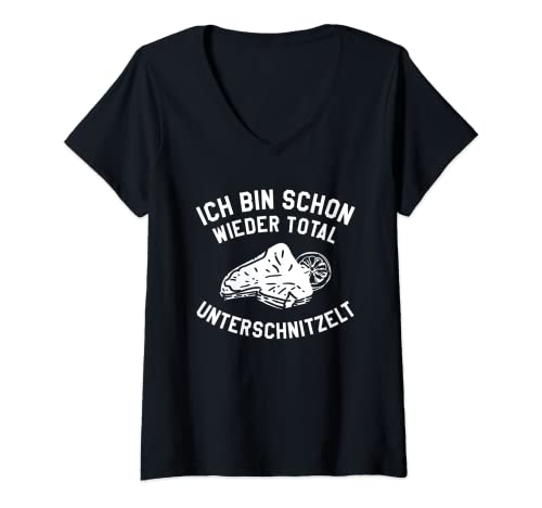 Damen Ich Bin Schon Wieder Total Unterschnitzelt T-Shirt mit V-Ausschnitt Damen Ich Bin Schon Wieder Total Unterschnitzelt T-Shirt mit V-Ausschnitt von Whittling Geschenk für einen Holzschnitzer