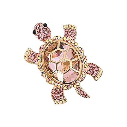 Aufwendige Schildkröten-Brosche mit Strasssteinen, angenehm zu tragen, schimmernde Kristallverzierung, Anstecknadel, Party-Accessoire, einzigartiger Schmuck in Schildkrötenform, Einheitsgröße, Wie von Whltzf
