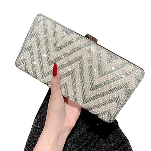 Damen-Clutch, Geldbörse, luxuriöse Handtasche, Abendtasche, Hochzeitshandtaschen für Braut, Umhängetasche, formelle Clutch, W-Muster Damen-Clutch, Geldbörse, luxuriöse Handtasche, Abendtasche, Hochzeitshandtaschen für Braut, Umhängetasche, formelle Clutch, W-Muster von Whltzf