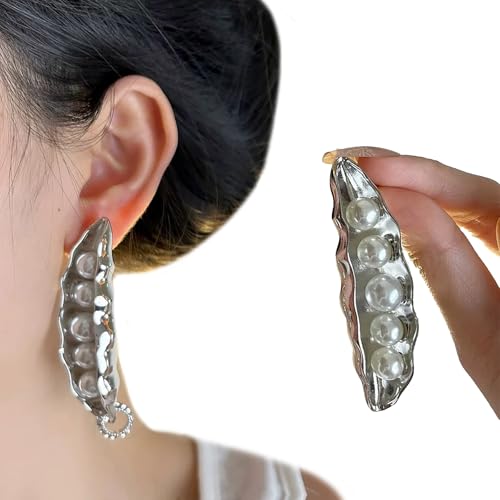 Elegante Erbsenschoten Entwirft Metallplattierte Ohrringe Die Mit Künstlichen Perlen Perfekt Für Frauen Modeschmuck Elegante Perlen Ohrringe Perfekt Sind von Whltzf