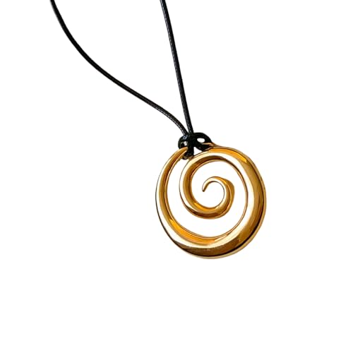 Elegante Halskette mit rundem Anhänger aus Metall, für Herbst und Winter, verstellbare Pulloverkette, Legierung, Textur, Geschenk für Damen und Mädchen, Modeschmuck für Damen Elegante Halskette mit rundem Anhänger aus Metall, für Herbst und Winter, verstellbare Pulloverkette, Legierung, Textur, Geschenk für Damen und Mädchen, Modeschmuck für Damen von Whltzf