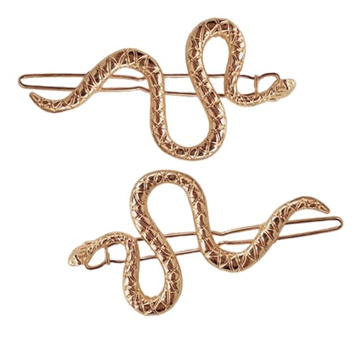 Haarspangen im Schlangenstil, Gold/Silber, Tier-Haarnadeln, Gothic, Punk, Metall, Tierform, Haarnadel, Zubehör, Damen-Haarspange, 2 Stück Haarspangen im Schlangenstil, Gold/Silber, Tier-Haarnadeln, Gothic, Punk, Metall, Tierform, Haarnadel, Zubehör, Damen-Haarspange, 2 Stück von Whltzf