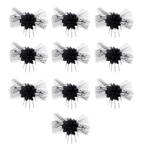 Halloween Party Essential Tüll Seite Haarspange Verzierung für Halloween Festlichkeiten und Maskeraden Schädel verziertes Haar-Accessoire für Frauen von Whltzf