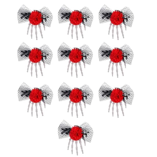 Halloween Party Essential Tüll Seite Haarspange Verzierung für Halloween Festlichkeiten und Maskeraden Schädel verziertes Haar-Accessoire für Frauen von Whltzf