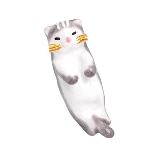 Handgefertigte graue Katzen-Brosche mit sicherer, leichter Legierung, Schmuck für Taschen und Outfit-Styling, handgefertigte Katzen-Anstecknadel, Einheitsgröße, Wie beschrieben von Whltzf