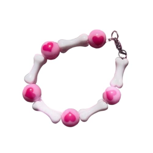 Herz-Perle und Knochen mit verstellbarer Länge und verstellbarer Handkette, Handgelenkkette für Freizeit und Party, bequem zu tragen von Whltzf