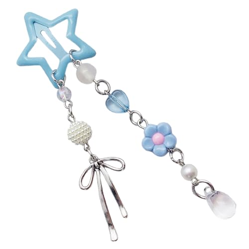 Leichte Acryl-Haarspange mit Sternen, elegante Stern-Haarspange mit Schleife, verschönert Ihren Look mit einem süßen Vibes, modisches Haar-Accessoire für Damen von Whltzf