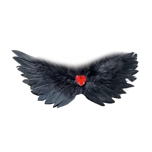 Leichte und bequeme gefiederte Haarspange in zartem Schwarz und Weiß mit Flügelmotiven für Bühnenauftritte, leichte, bequeme Haarspange von Whltzf