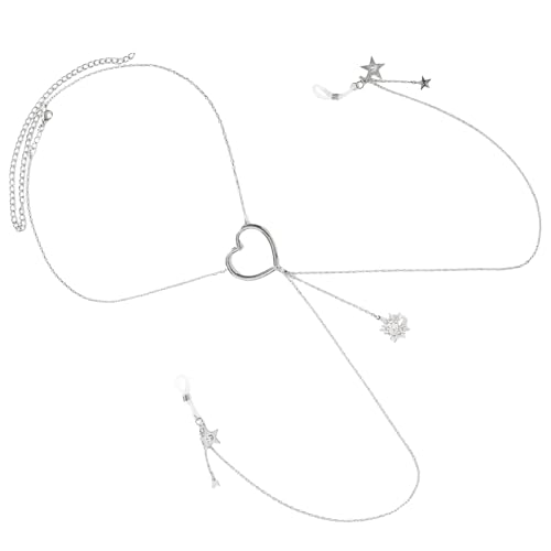 Star Dangle Nicht Durchdringende Brustwarzen Ringe Körperkette Anhänger Herzkörperschmuck BH Körper Schmuck Kleidung Accessoires Stylish Body Accessoire von Whltzf