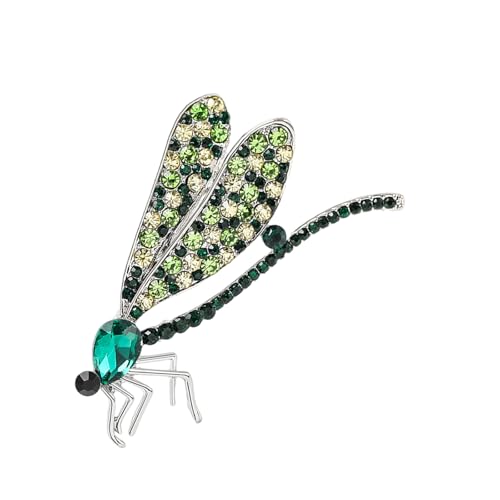 Stilvolle Libellen-Brosche aus Legierung mit Strasssteinen zur Verschönerung jedes Outfits mit einem Hauch von Eleganz, Hochzeitsaccessoire, Einheitsgröße, Wie beschrieben von Whltzf