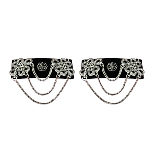 Stilvolle mongolische Fussel-Haarspange mit Quasten und Strass-Akzenten für Frauen, die ethnische und Retro-Stile lieben, Retro-Strass-Designs von Whltzf