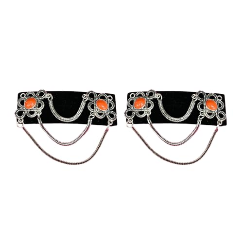 Stilvolle mongolische Fussel-Haarspange mit Quasten und Strass-Akzenten für Frauen, die ethnische und Retro-Stile lieben, Retro-Strass-Designs von Whltzf