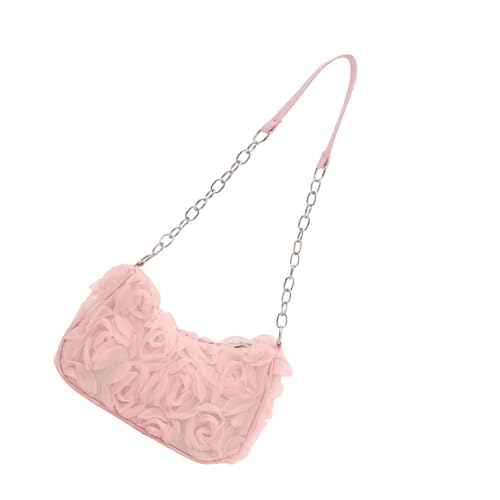 Trendige Spitzenmuster Ketten Umhängetasche Tragen Resistente PU Handtasche Für Frauen Freizeittäglich Oder Abschlussball Event Bequeme Kettenabendhandtasche von Whltzf