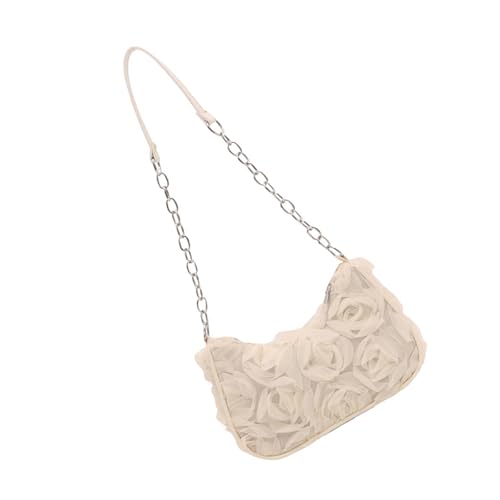 Trendige Spitzenmuster Ketten Umhängetasche Tragen Resistente PU Handtasche Für Frauen Freizeittäglich Oder Abschlussball Event Bequeme Kettenabendhandtasche von Whltzf