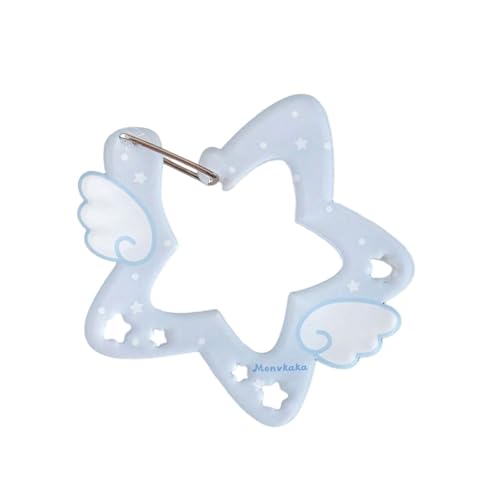 Whltzf Acrylflügel/Sternform Carabiner Hook Clips Kartenhalter Keychain Tragbarer Außenschlüsselrucksack Rucksack Anhänger Geschenke Freien von Whltzf