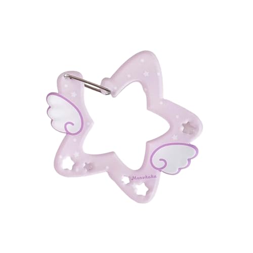 Whltzf Acrylflügel/Sternform Carabiner Hook Clips Kartenhalter Keychain Tragbarer Außenschlüsselrucksack Rucksack Anhänger Geschenke Freien von Whltzf