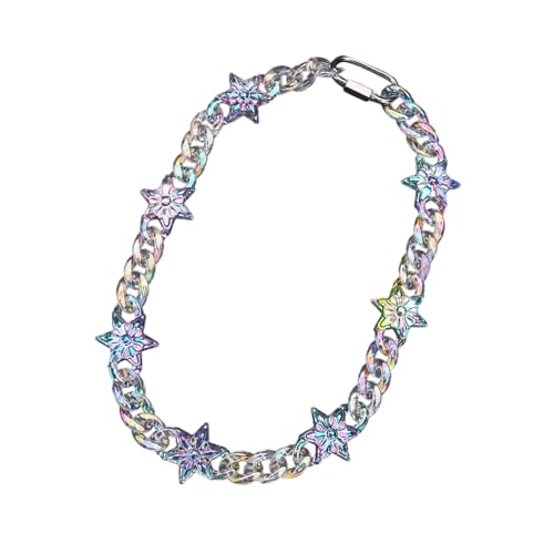 Whltzf Benutzerfreundliche Acryl-Halskette, sicheres, buntes Design, buntes Halszubehör für empfindliche Haut, mehrfarbiges Acryl-Halsband, Einheitsgröße, Wie beschrieben, Wie beschrieben von Whltzf