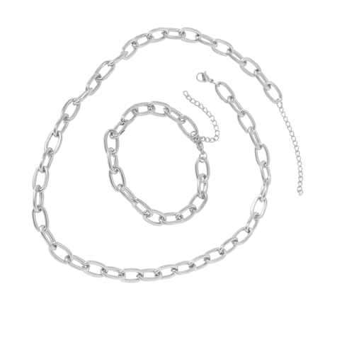 Whltzf Edelstahl Halskette Eleganter Nackenschmuck Stilvolle Verdrehte Kettenkette Und Armband Set Für Frauen Und Mädchen Verdrehte Ketten Halskette Vorhanden von Whltzf