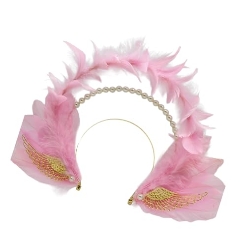 Whltzf Elegante Gefiederte Kostüm Kopfbedeckung Auffällige Gothische Stile Haarzubehör Gefiedertes Haarband Für Frauen Und Mädchen Handgefertigtes Gotisches Haarband von Whltzf