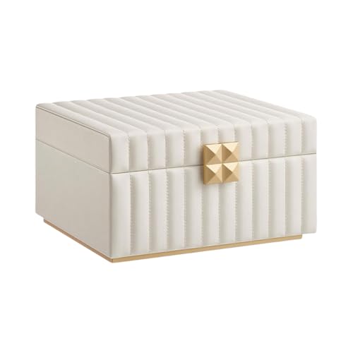 Whltzf Elegante Schmuckschatulle Mit Gläser Und Abnehmbarem Tablett Hoch Entwickelte Juwelier Display Hülle Mehrfachabschnitt Aufbewahrungsbox Luxuriöser Schmuckkiste von Whltzf